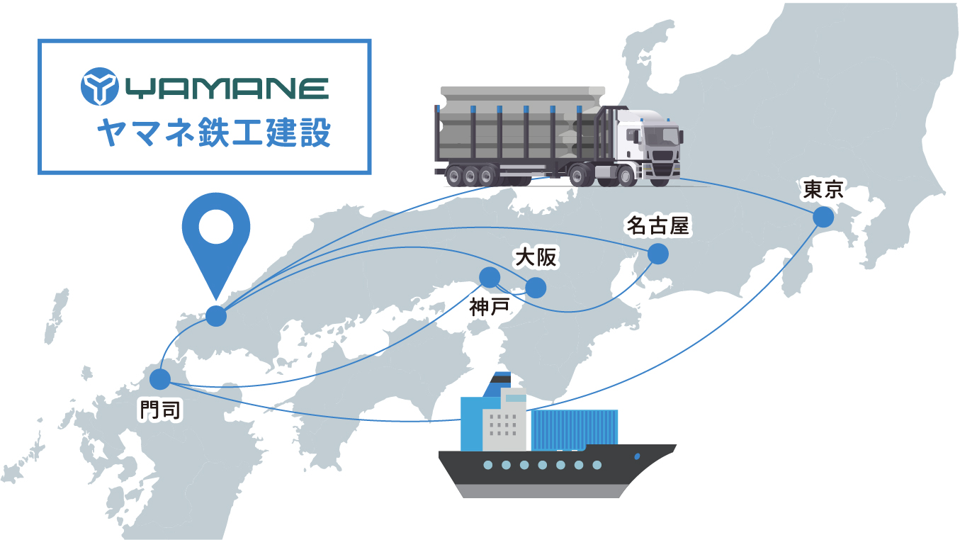 ヤマネ鉄工建設輸送地図